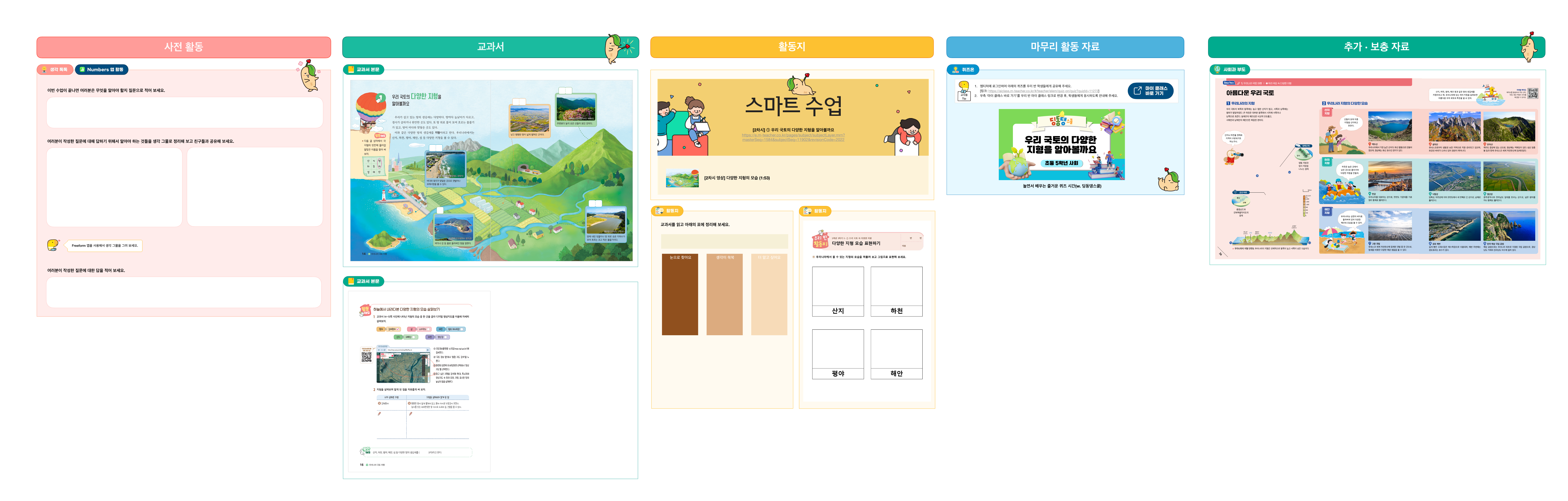 [사회 5-1] 1-1. 우리 국토 속 다양한 지형